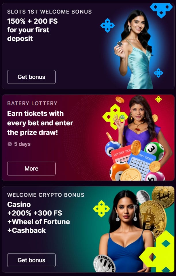 Bonuses batery bets casino
